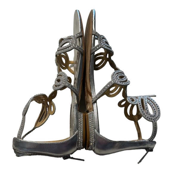 Badgley Mischka Womens Tempe Platino Sandals in Silver Platinum Size 7.5 - Picture 5 of 15